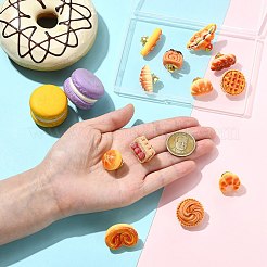 12個12スタイルのかわいい食べ物をテーマにした樹脂ピン  バックパック用合金ラペルピンバック  混合図形  ミックスカラー  15~34.5x10~35mm  1個/スタイル&nbsp;JEWB-CJ0003-12