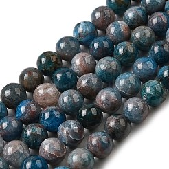 天然石アパタイトビーズ連売り  ラウンド  ブルー  8~8.8mm  穴：1mm  約45個/連  14.76''（37.5センチメートル）&nbsp;G-D340-A02-8mm