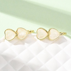 Valentine's Day Heart Natural Quartz Crystal Stud Earrings&nbsp;EJEW-T053-01G-08