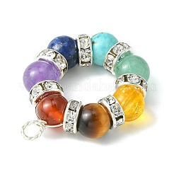 Chakra Gemstone Copper Wire Wrapped Pendants&nbsp;PALLOY-TA00065-01