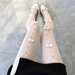Nylon Hollow Bowknot Fishnet Pantyhose&nbsp;AJEW-WH20060-44