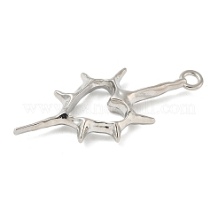 合金ビッグサイズペンダントトップ  ハート形  ラックめっき  プラチナ  50.5x22x5.5mm  穴：3mm&nbsp;FIND-L025-16P