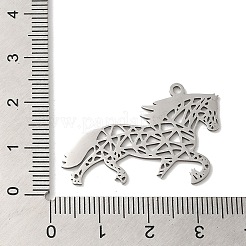 変色しない201ステンレススチールペンダント  ポニー  ステンレス鋼色  22x36.5x1mm  穴：1.6mm&nbsp;STAS-B049-08P