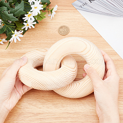 木製チェーンペンダントデコレーション  チェーンの装飾手彫りの木工芸品の装飾品  丸いリング  湯通しアーモンド  190x128x35mm&nbsp;HJEW-WH0036-16A