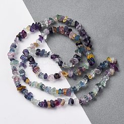 天然蛍石チップビーズ連売り  5~8x5~8mm  穴：1mm  約31.5インチ&nbsp;G-M205-08