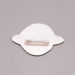 バックパックの服のための惑星のプラスチックブローチ  ホワイト  チョコレート  31x46x7mm  ピン：0.7mm&nbsp;JEWB-TAC0007-15