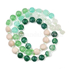 Natural Agate Dyed White Jade & Fossil Beads Strands&nbsp;G-Z135-B02