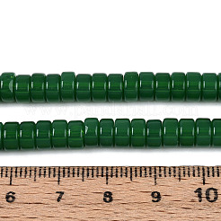 ジェイド風ガラスビーズ連売り  フラットラウンド  グリーン  6~6.5x3~3.5mm  穴：0.8mm  約114~116個/連  14.76~14.96インチ（37.5~38cm）&nbsp;GLAA-N027-3x6mm-02