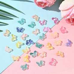 100Pcs 5 Colors Two Tone Transparent Spray Painted Glass Beads&nbsp;GLAA-YW0005-20