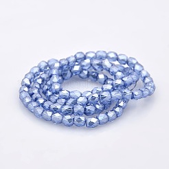 Pearl Luster Plated Glass Faceted Drum Beads Strands&nbsp;GLAA-A032-4mm-PL07