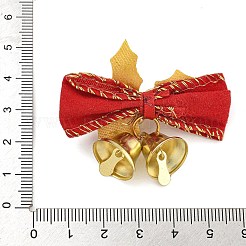 Cloth & Iron Christmas Bowknot Bell Hanging Ornaments &nbsp;HJEW-S004-01C