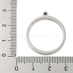 変色しない304ステンレススチールレーザーカットペンダント  リングチャーム  ステンレス鋼色  27.5x25x3mm  穴：2mm&nbsp;STAS-U009-06C-01