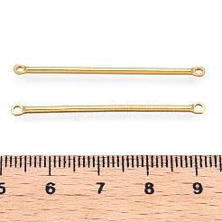 304ステンレススチールコネクタチャーム  棒状  ゴールドカラー  40x2.5x1.5mm  穴：1.4mm&nbsp;STAS-G291-04B-G