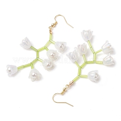 Shell Pearl Beads & Imitation Jelly Acrylic Dangle Earrings&nbsp;EJEW-TA00571