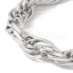 Non-Tarnish 304 Stainless Steel Oval Link Rope Chains Bracelet for Men Women&nbsp;STAS-E001-05P