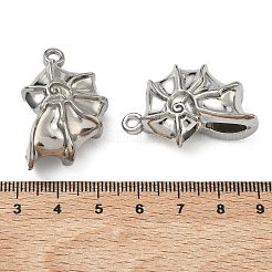 304ステンレスペンダント  ステンレス鋼色  シェルシェイプチャーム  34x21.5x13.5mm  穴：3mm&nbsp;STAS-P446-13H-P