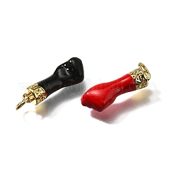 真鍮製エナメルペンダント  丸カン付き  ハンドチャーム  カドミウムフリー＆鉛フリー  持続的なメッキ  18KGP本金メッキ  ミックスカラー  20x7x5mm  穴：3mm&nbsp;KK-Q043-29A