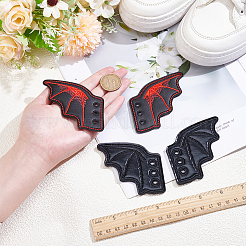 2 Pairs 2 Styles Halloween Imitation Leather Shoe Buckle for DIY Shoe Accessory&nbsp;AJEW-GF0011-82C