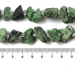 天然石ルビーインゾイサイトビーズ連売り  5~18x7~20x7~17mm  穴：1.5mm  約30個/連  15.39''（39.1センチメートル）&nbsp;G-Q023-A01-01