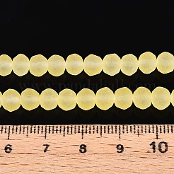 ベーキングペイント、すりガラスビーズ、連売り  ロンデル  ファセット(32ファセット)  シャンパンゴールド  6~6.5x5mm  穴：1.2mm  約80~85個/連  38~40cm&nbsp;FGLA-N003-6mm-08