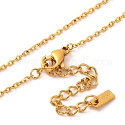 Ion Plating(IP) 304 Stainless Steel Pave Cubic Zirconia Heart Pendant Cable Chain Necklaces for Women&nbsp;NJEW-G142-07G-01