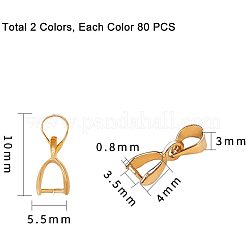 真鍮のアイスピックピンチベイル  ゴールデン＆シルバー  10x5.5x3mm  ピン：0.8mm  160個/箱&nbsp;KK-PH0035-45