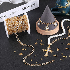 DIY Aluminium Curb Chains Bracelet Necklace Making Kit&nbsp;DIY-SP0001-13A-G