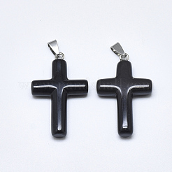 Natural Black Gemstone Pendants&nbsp;G-T122-18N