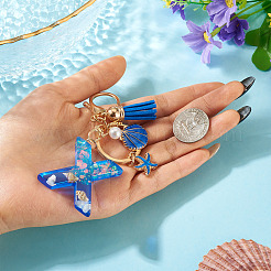 Star Resin & Shell Keychains&nbsp;KEYC-TAC00087-01X