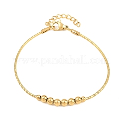 201 Steel Round Beaded Bracelets&nbsp;BJEW-D458-06G