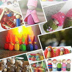 5Pcs 5 Styles Unfinished Beech Wood Puppet&nbsp;WOOD-GF0002-43