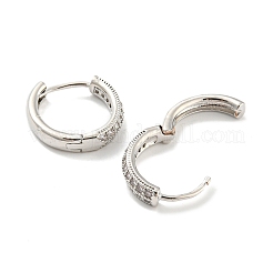 Brass with Cubic Zirconia Hoop Earrings&nbsp;EJEW-G363-15P