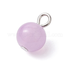 模造翡翠ガラスペンダント12個  ラウンドチャーム  プラチナ  11.5~12x8mm  穴：2mm&nbsp;PALLOY-JF02768-02