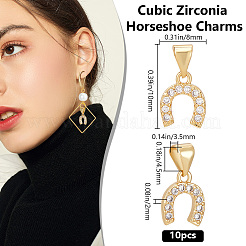 10PCS Brass Micro Pave Cubic Zirconia Charms&nbsp;ZIRC-BBC0002-54
