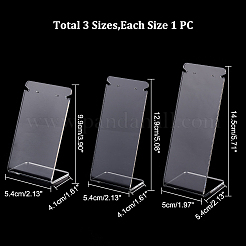 3Pcs 3 Styles Transparent Acrylic Earring Display Stands Set&nbsp;EDIS-WH0006-41