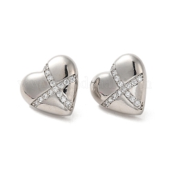 Brass Micro Pave Cubic Zirconia Stud Earrings&nbsp;EJEW-G381-07P