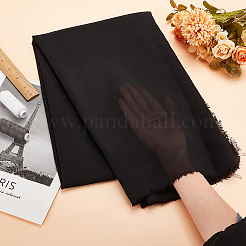 シフォンポリエステル生地  縫製アクセサリー用  ブラック  150x0.02cm&nbsp;DIY-WH0304-944B