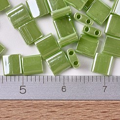 MIYUKIティラビーズ  日本製シードビーズ  2穴  （TL439)不透明なチャート再利用光沢  5x5x1.9mm  穴：0.8mm  約118PCS /ボトル  10 G /ボトル&nbsp;SEED-JP0008-TL0439