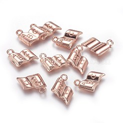 合金チャーム  先生の日チャーム  本  ローズゴールド  11x14x2mm  穴：1.5mm&nbsp;PALLOY-E502-19RG-AAA