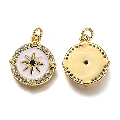 Brass Micro Pave Clear & Royal Blue Cubic Zirconia Pendants&nbsp;ZIRC-B0003-15G