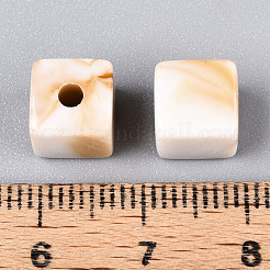樹脂ビーズ  模造シェルビーズ  キューブ  8x8mm&nbsp;RESI-YW0004-26I