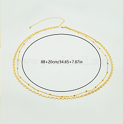 真鍮製バタフライリンクチェーン 2連ウエストチェーン（女性用）  18KGP本金メッキ  880mm&nbsp;GG1011