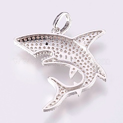 Brass Micro Pave Cubic Zirconia Pendants&nbsp;ZIRC-J019-03P
