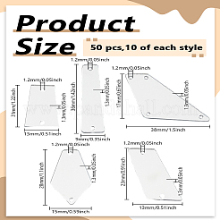50Pcs 5 Styles Sew On Mirror Rhinestones&nbsp;DIY-LP0004-32A