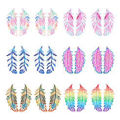 48Pcs 6 Colors Ion Plating(IP) 201 Stainless Steel Filigree Pendants&nbsp;STAS-TA0001-87