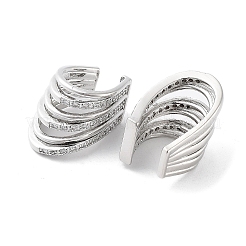 Brass Micro Pave Cubic Zirconia Cuff Earrings&nbsp;EJEW-D088-10P