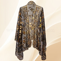 取り外し可能なポリエステルスパンコールショール  服飾材料  ゴールド  1920x640x0.4mm&nbsp;AJEW-WH20072-20A-01