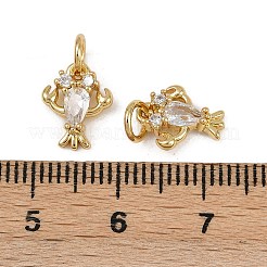 Brass Micro Pave Cubic Zirconia Charms&nbsp;KK-Z120-01G-03