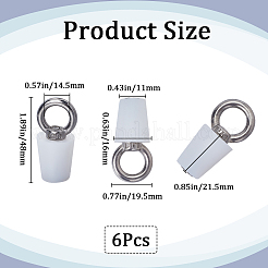 シリコン逆流防止水床プラグ  ステンレスハンドル付き  コーン  ホワイト  48x19x20mm  穴：14mm  6個/セット&nbsp;FIND-GF0007-05E