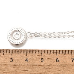 304 Stainless Steel Flat Round Coin Pendant Cable Chain Necklaces for Women&nbsp;LS-STAS-Z108-02S-01